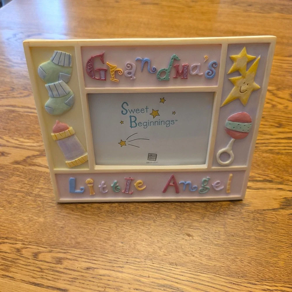 Russ Grandma's Little‎ Angel Baby Photo Frame 5x3 Resin Hand Painted